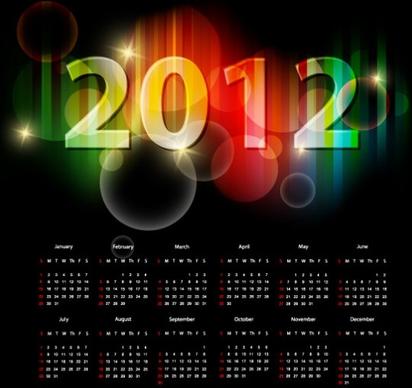 2012 calendar 05 vector
