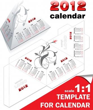 2012 calendar calendar template vector