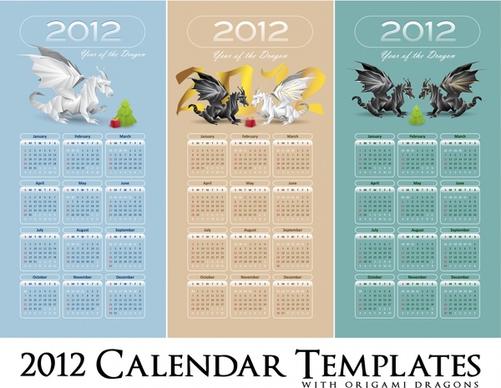 2012 calendar vector calendar pterosaur