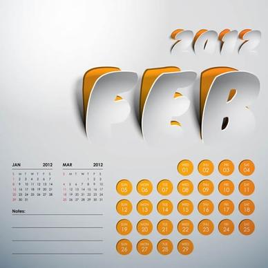 2012 creative arts calendar tear marks vector