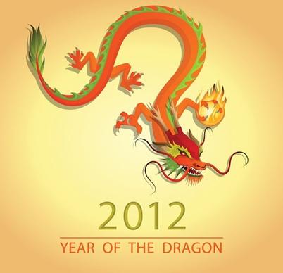 2012 dragon image illustration 03 vector