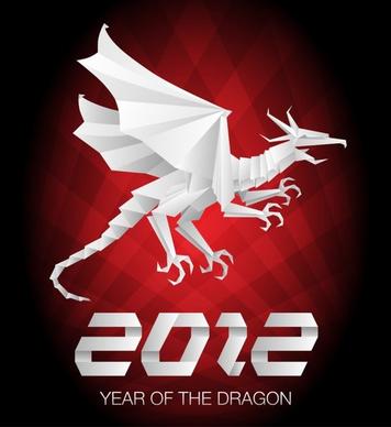 2012 year of the dragon 04 vector