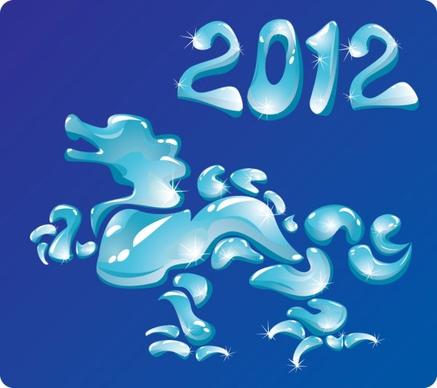 2012 year of the dragon creative design 01 vector