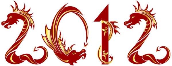 2012 year of the dragon creative design 04 vector