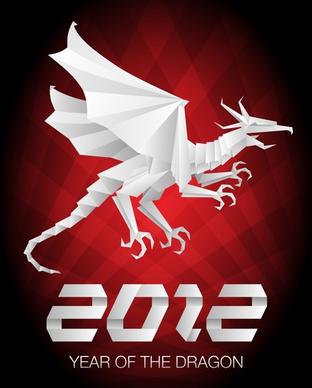 2012 year of the dragon vector