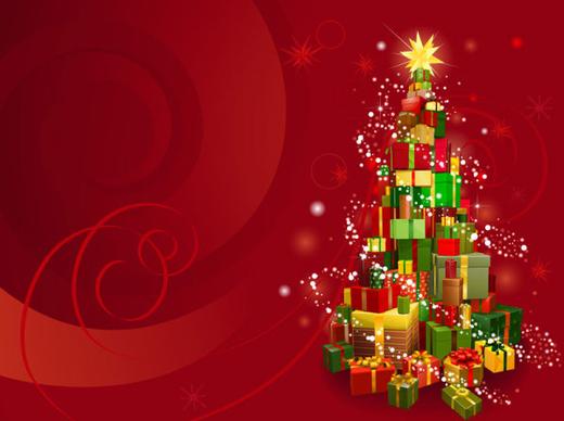 2013 christmas background with gift box design vector