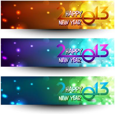 2013 happy new year theme banner vector