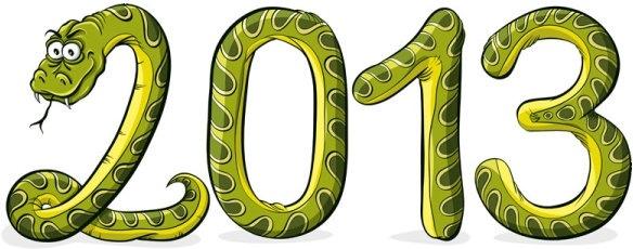 2013 year of the snake cartoon background vector