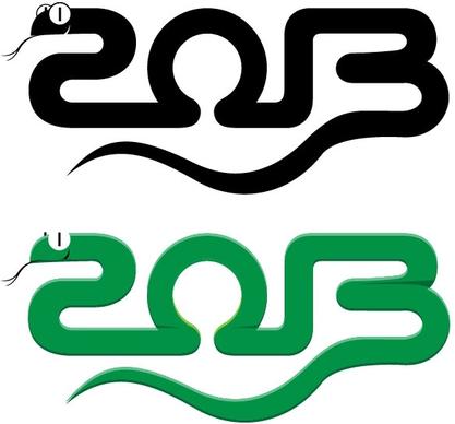 2013 year of the snake design 03 vector