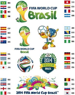 2014 brazil world cup vector set