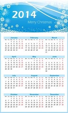 2014 calendar christmas vector graphic