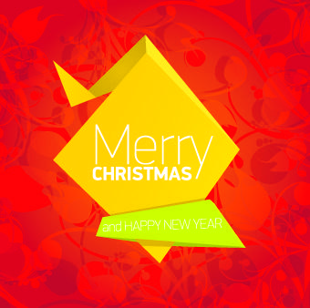 2014 christmas creative origami background vector