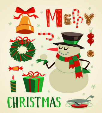 2014 christmas cute ornaments elements vector