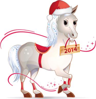2014 christmas horse design elements vector