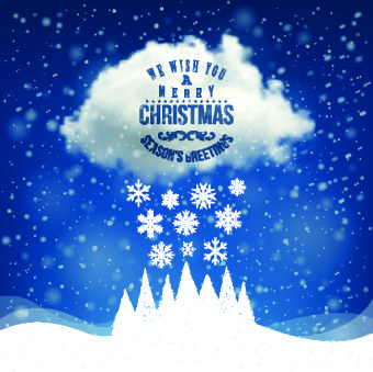 2014 christmas snowflake with cloud background