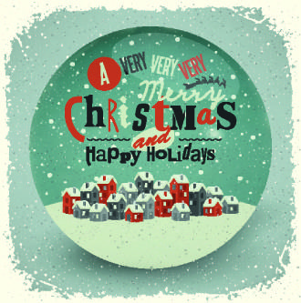 2014 christmas with holiday retro style background vector