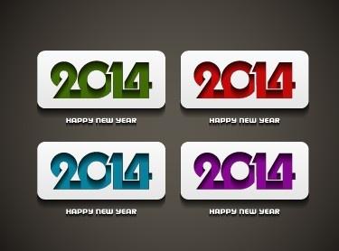 2014 happy new year creative cards vector