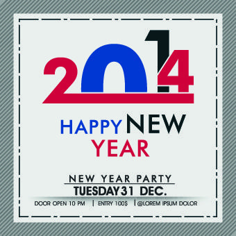 2014 happy new year deisgn vector
