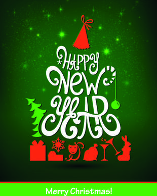 2014 happy new year design vector