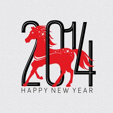 2014 horse year creative vector background