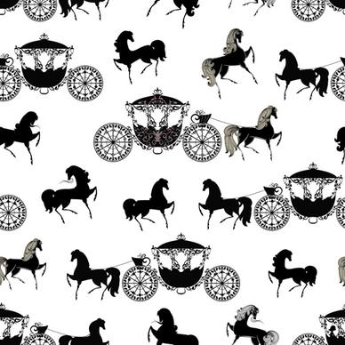 2014 horses seamless patterns vector