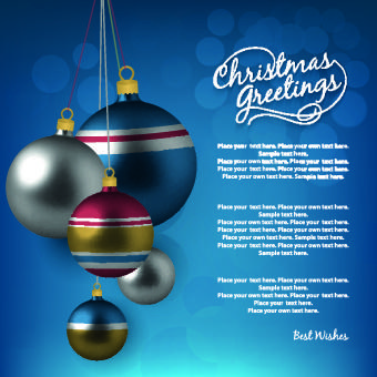 2014 merry christmas decor ball vector background