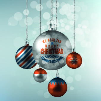 2014 merry christmas decor ball vector background