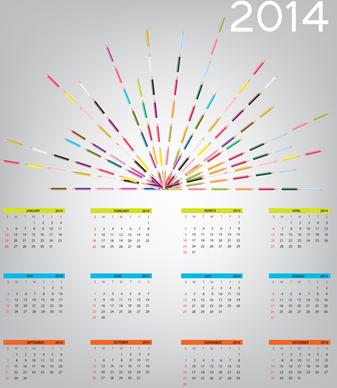 2014 new year calendar design vector