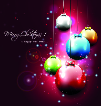 2014 new year christmas baubles background vector