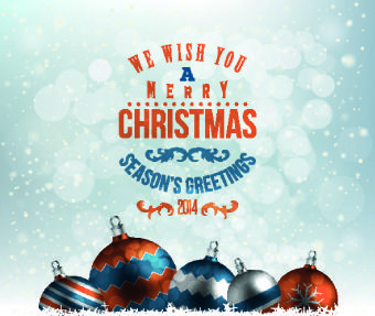 2014 new year christmas ornaments vector