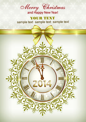 2014 new year clock background set