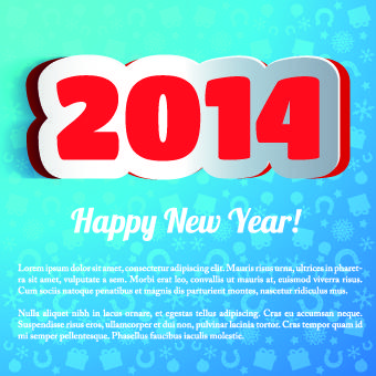 2014 new year poster background vector design