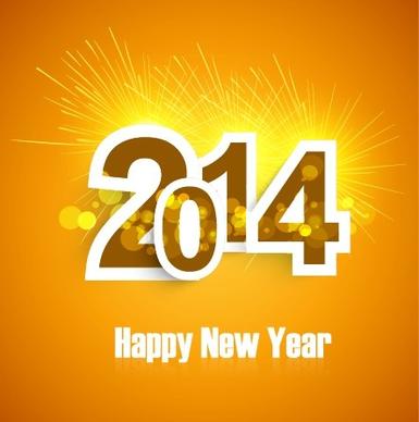 2014 new year text design background set