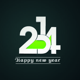 2014 new year text design background vector