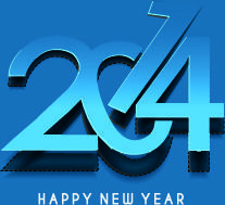 2014 new year text design vector