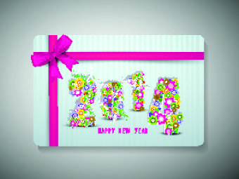 2014 new year with christmas vector cards