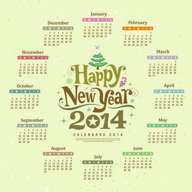 2014 vector calendar graphics
