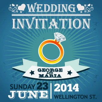 2014 wedding invitation card vector