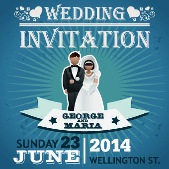 2014 wedding invitation card vector