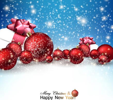 2015 christmas and new year baubles background vector