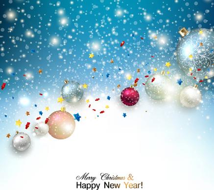 2015 christmas and new year baubles background vector