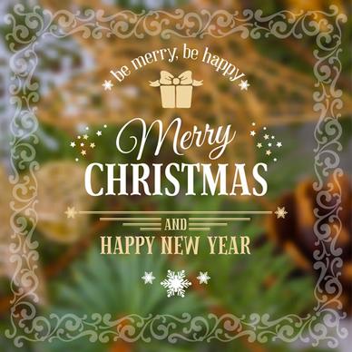 2015 christmas and new year blurred backgrounds vector