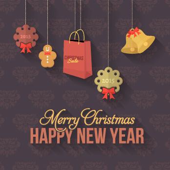 2015 christmas and new year hanging ornament background