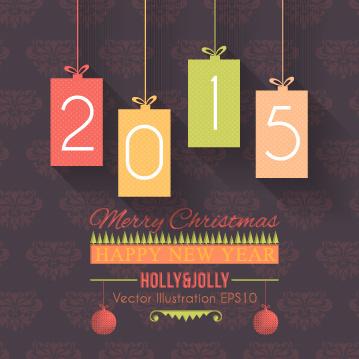 2015 christmas and new year hanging ornament background
