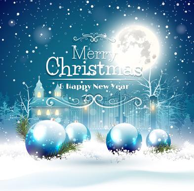 2015 christmas and new year night background vector