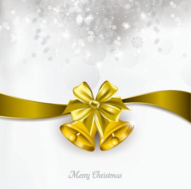 2015 christmas bow and bell vector cards