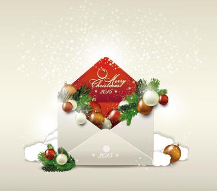 2015 christmas envelope shiny background vector