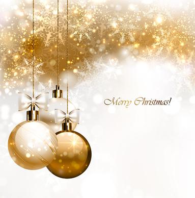 2015 christmas golden baubles and background