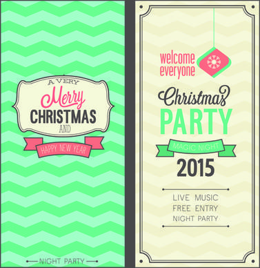 2015 christmas invitation cards vintage style vector set