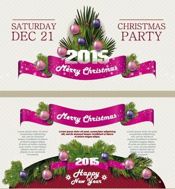 2015 christmas party poster banner vector